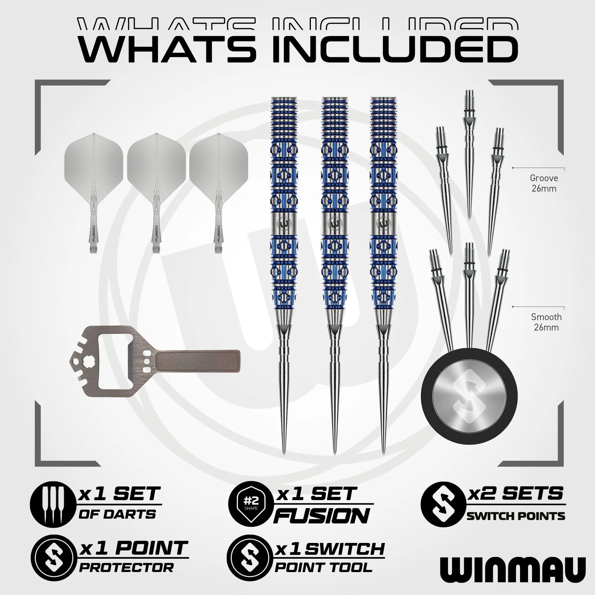 Winmau Lunaris Switch Point Darts - Tapered-90%