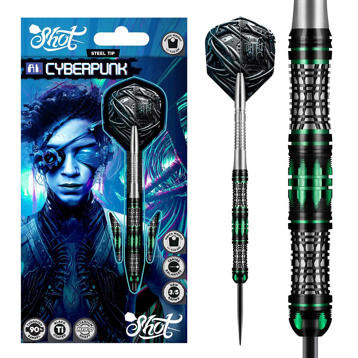 AI Cyberpunk Steel Tip Dart Set-90%