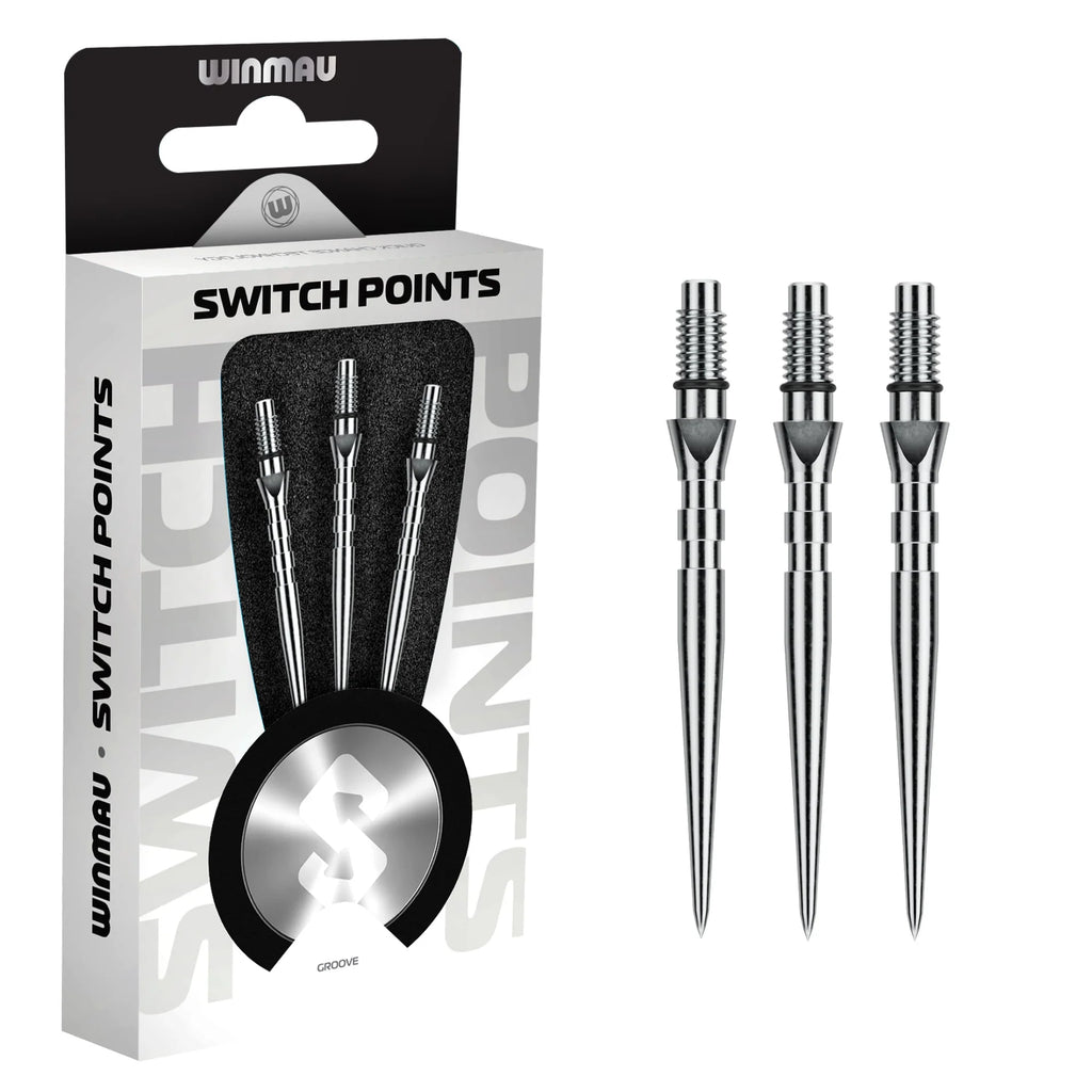Winmau Switch Points- Groove Silver