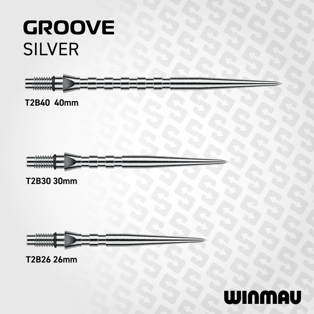 Winmau Switch Points- Groove Silver