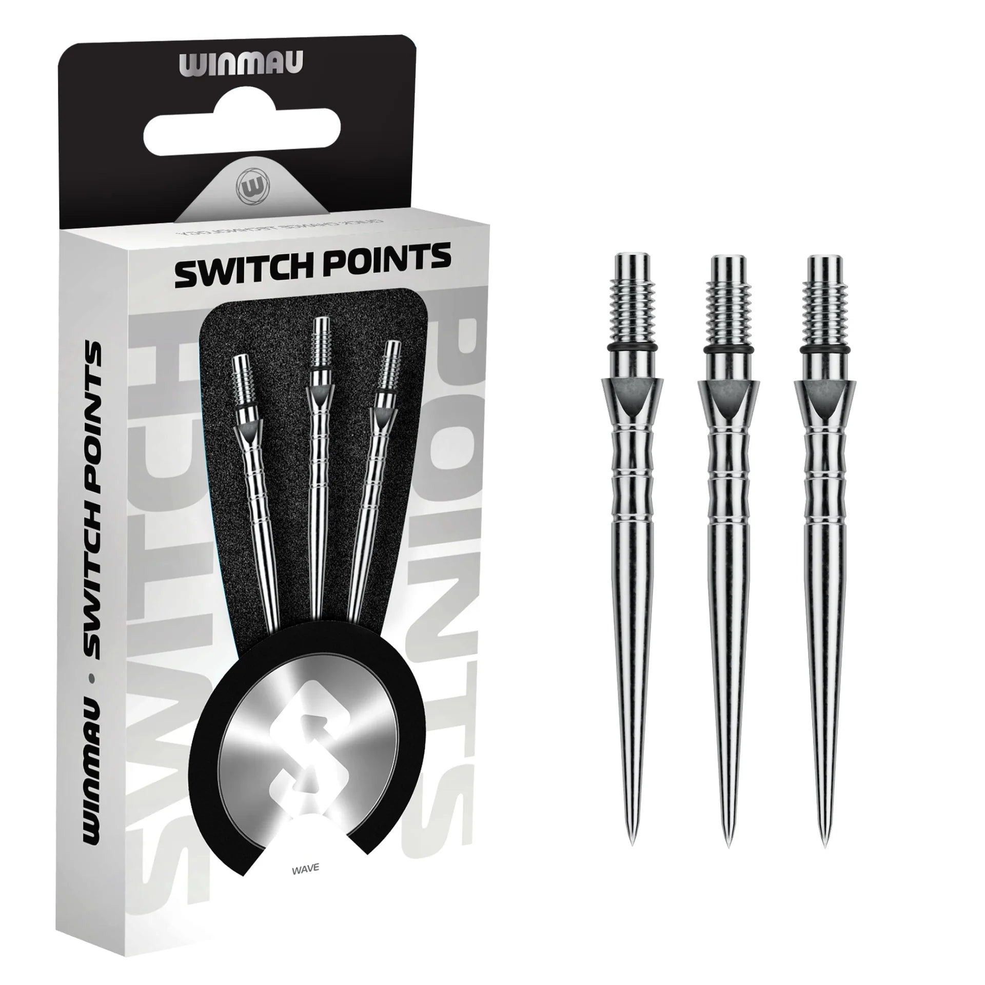 Winmau Switch Points- Wave Silver