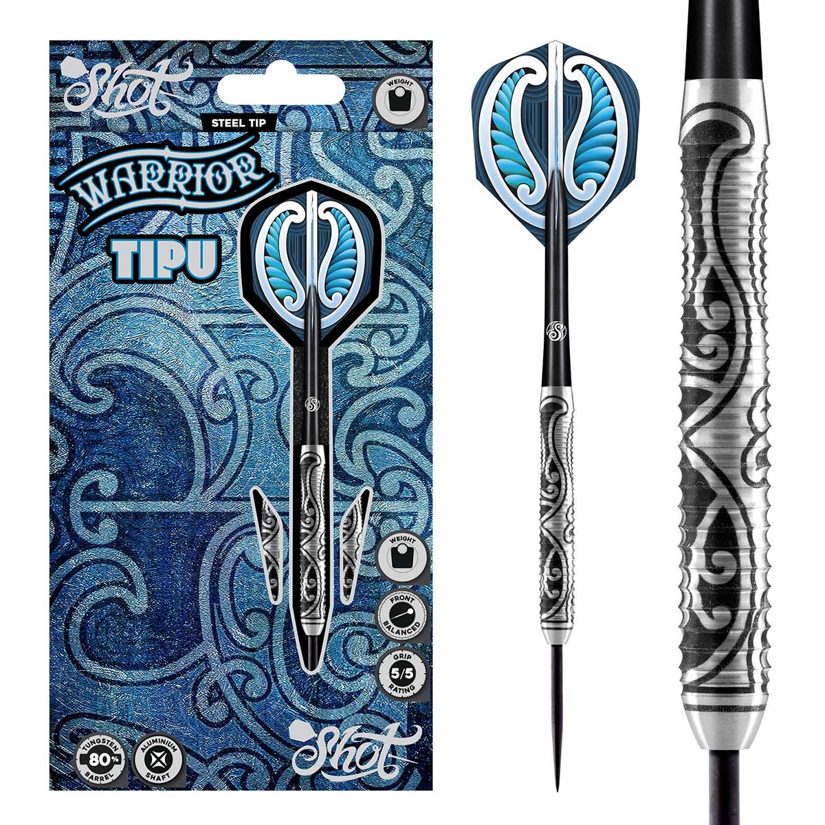 Warrior Tipu Steel Tip Dart Set-80%