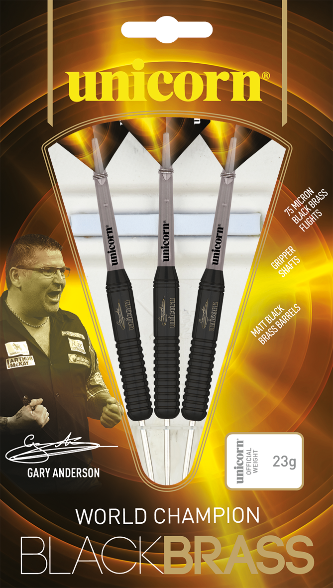 Gary Anderson Black Brass Steel Tip Darts 25g