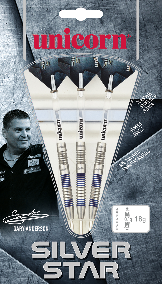 Gary Anderson Silver Star Steel Tip Dart - 80%